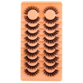 ten pairs stylish dense curly naturally eyelashes#5 (mixed length&with box)