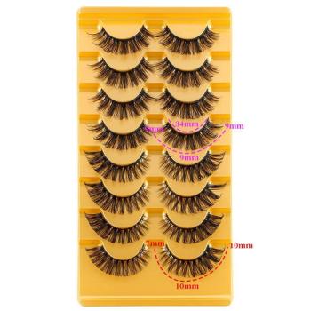 eight pairs two mixed packs dense curly eyelashes(mixed length&with box)