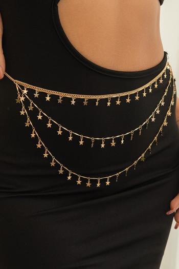 one set of new stylish star decoration waist chain plated alloy body jewelry