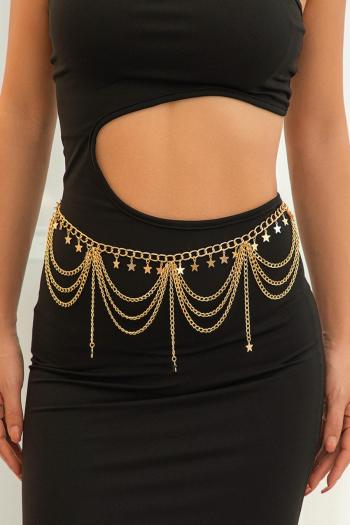 one set of new stylish stars thick waist chain plated alloy body jewelry