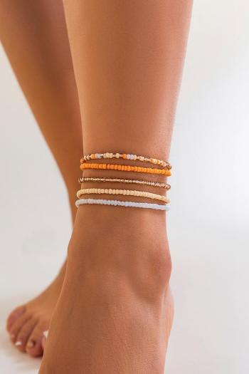 one set stylish new 5-color beaded anklet #1