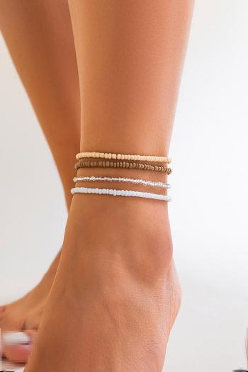 one set stylish new 4-color beaded anklet