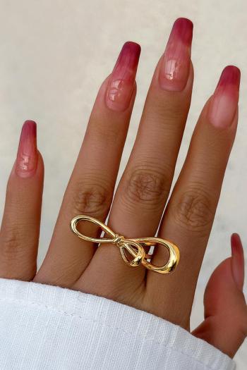 one pc new stylish french bow plated alloy ring