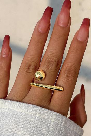 one pc new personality plated irregular geometry alloy rings #2