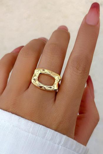 one pc new personality plated irregular geometry alloy rings #3