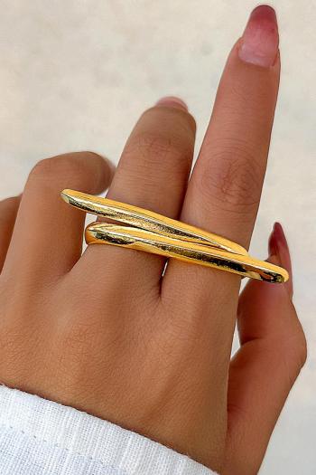 one pc new personality plated irregular geometry alloy rings #4