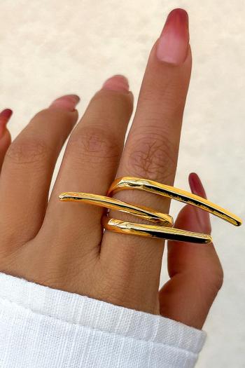 one pc new personality plated irregular geometry alloy rings #5