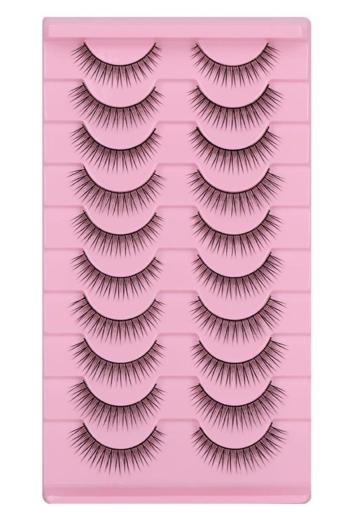 ten pairs stylish natural fit dense fake eyelashes (mixed length&with box)