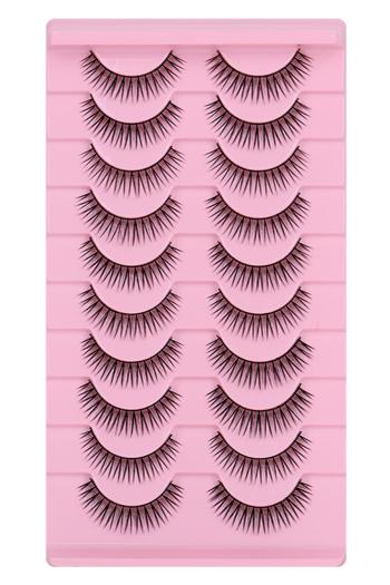 ten pairs stylish natural fit dense fake eyelashes#2 (mixed length&with box)