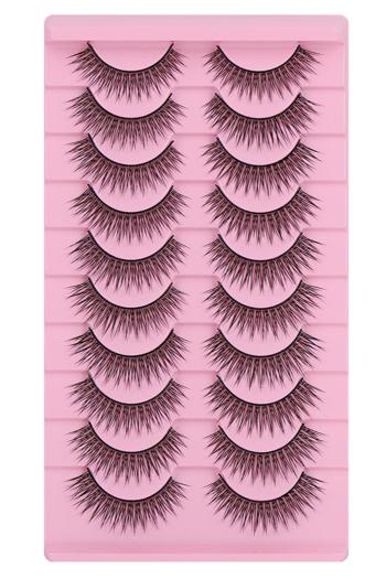 ten pairs stylish natural fit dense fake eyelashes#4 (mixed length&with box)