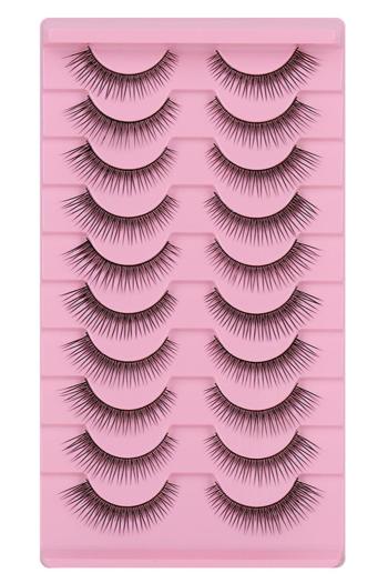 ten pairs stylish natural fit dense fake eyelashes#5 (mixed length&with box)