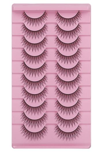 ten pairs stylish natural fit dense fake eyelashes#6 (mixed length&with box)