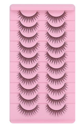 ten pairs stylish natural fit dense fake eyelashes#7 (mixed length&with box)