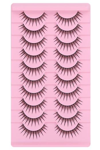 ten pairs stylish natural fit dense fake eyelashes#10 (mixed length&with box)