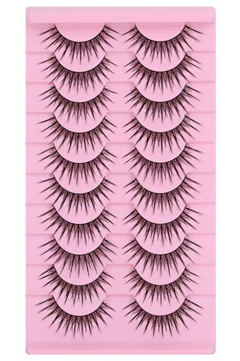 ten pairs stylish natural fit dense fake eyelashes#11 (mixed length&with box)