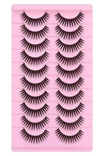 ten pairs stylish natural fit dense fake eyelashes#13 (mixed length&with box)