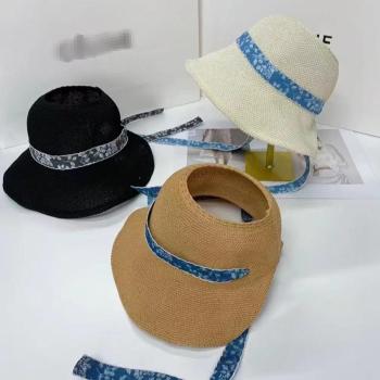 one pc stylish new 3 colors flower embroidery scarf decor straw hat