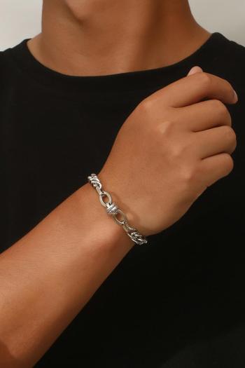 one pc stylish new spliced cuban titanium steel bracelet (length:17cm)