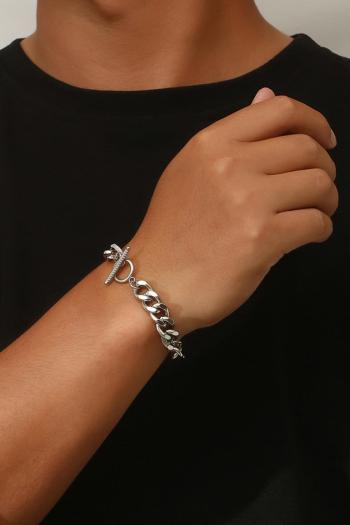 one pc stylish new solid color titanium steel chain bracelet(length:21cm)