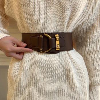 one pc stylish new 3 colors stretch stitching pu belt(length:80cm,width:8cm)