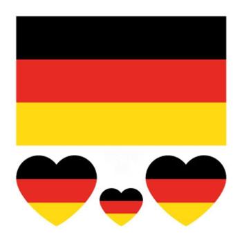 germany flag print water proof three pc face stickers(size:60*60mm)