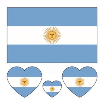 argentina flag print water proof three pc face stickers(size:60*60mm)