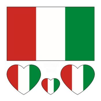 italy flag print water proof three pc face stickers(size:60*60mm)