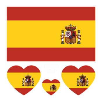 spain flag water proof three pc face stickers(size:60*60mm)