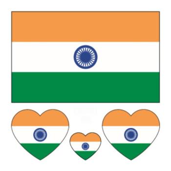 india flag water proof three pc face stickers(size:60*60mm)