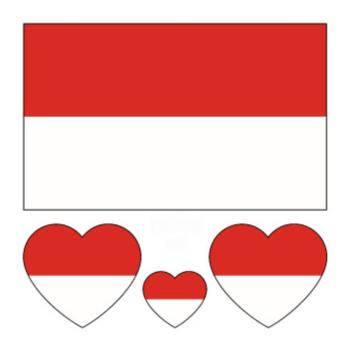 indonesia flag water proof three pc face stickers(size:60*60mm)