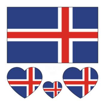iceland flag water proof three pc face stickers(size:60*60mm)