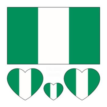 nigeria flag water proof three pc face stickers(size:60*60mm)