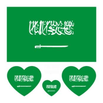saudi arabia flag water proof three pc face stickers(size:60*60mm)
