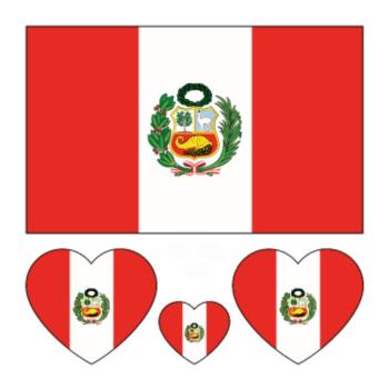 peruvian flag water proof three pc face stickers(size:60*60mm)