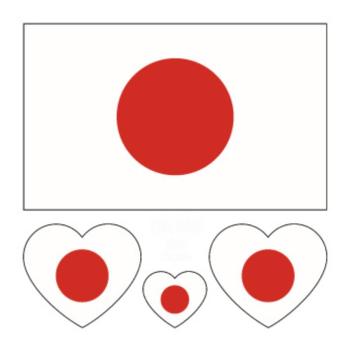 japan flag water proof three pc face stickers(size:60*60mm)