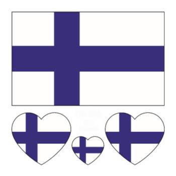 finland flag water proof three pc face stickers(size:60*60mm)