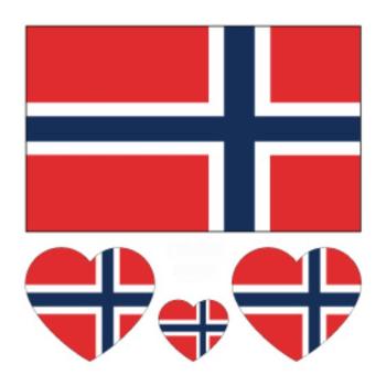 norway flag water proof three pc face stickers(size:60*60mm)