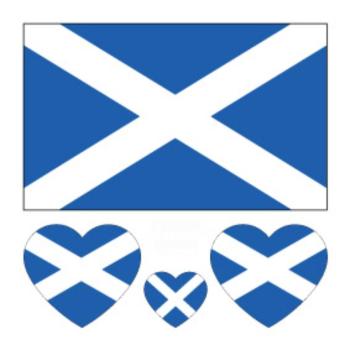 scotland flag water proof three pc face stickers(size:60*60mm)