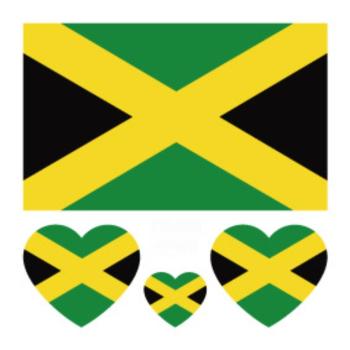 jamaica flag water proof three pc face stickers(size:60*60mm)