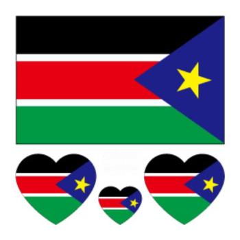 south sudan flag water proof three pc face stickers(size:60*60mm)