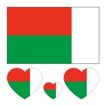 madagascar flag water proof three pc face stickers(size:60*60mm)