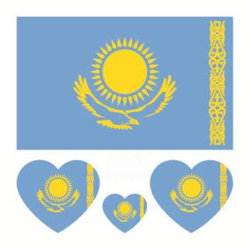 kazakhstan flag water proof three pc face stickers(size:60*60mm)