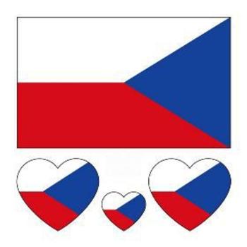 czech republic flag water proof three pc face stickers(size:60*60mm)