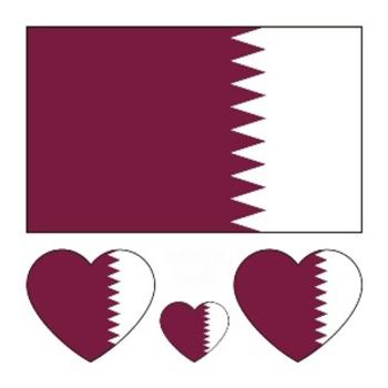 qatar flag water proof three pc face stickers(size:60*60mm)