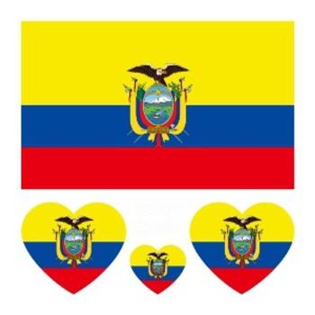 ecuador flag water proof three pc face stickers(size:60*60mm)
