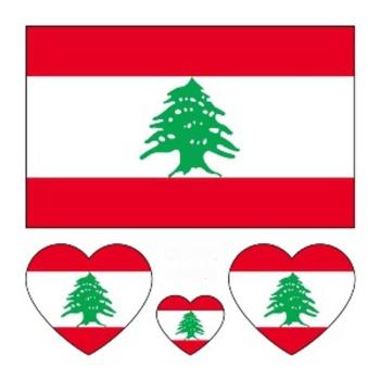 lebanon flag water proof three pc face stickers(size:60*60mm)