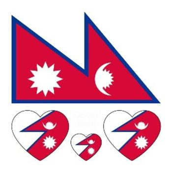 nepal flag water proof three pc face stickers(size:60*60mm)