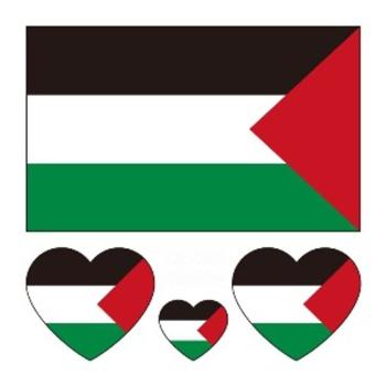 palestine flag water proof three pc face stickers(size:60*60mm)