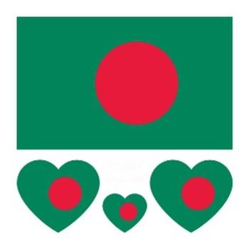 bangladesh flag water proof three pc face stickers(size:60*60mm)