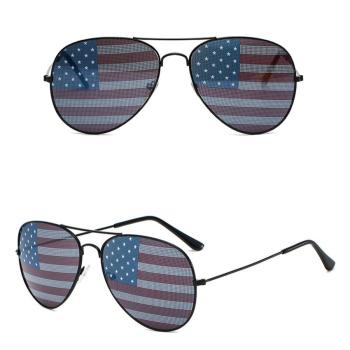 one pc stylish new 3 colors metal frame american flag pattern sunglasses